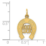 14k White or Yellow Gold Good Luck Horseshoe Charm or Pendant, 13mm