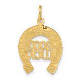 14k Yellow Gold Good Luck Horseshoe Charm or Pendant, 15mm (9/16 inch)