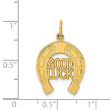 14k Yellow Gold Good Luck Horseshoe Charm or Pendant, 15mm (9/16 inch)
