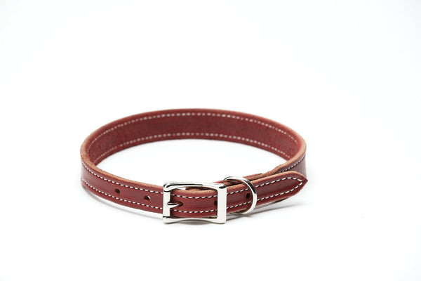 Burgundy Latigo Dog Collar
