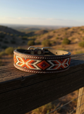 Epic Padded Leather Dog Collar with Beaded Design Q