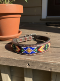 Epic Padded Leather Dog Collar with Beaded Design R