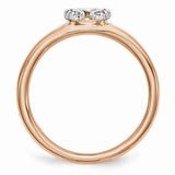 Rose Gold Tone Sterling Silver .07Ctw Diamond 7mm Horseshoe Stack Ring