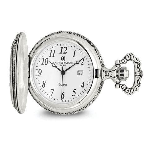 Charles Hubert Antiqued Finish Horses Pocket Watch