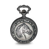 Charles Hubert Antique Chrome Finish Horse Pocket Watch