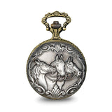 Charles Hubert 2-tone Antique Finish 3 Horses Pocket Watch