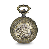 Charles Hubert Antique Gold Finish 2 Horses Pocket Watch