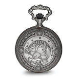 Charles Hubert Antique Chrome Finish 2 Horses Pocket Watch