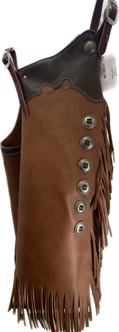Medium Black and Brown Adult Chinks with Slotted Conchos
