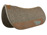 Chocolate Grey 100% Compressed Rounded Wool Pad- Turquoise Stitching